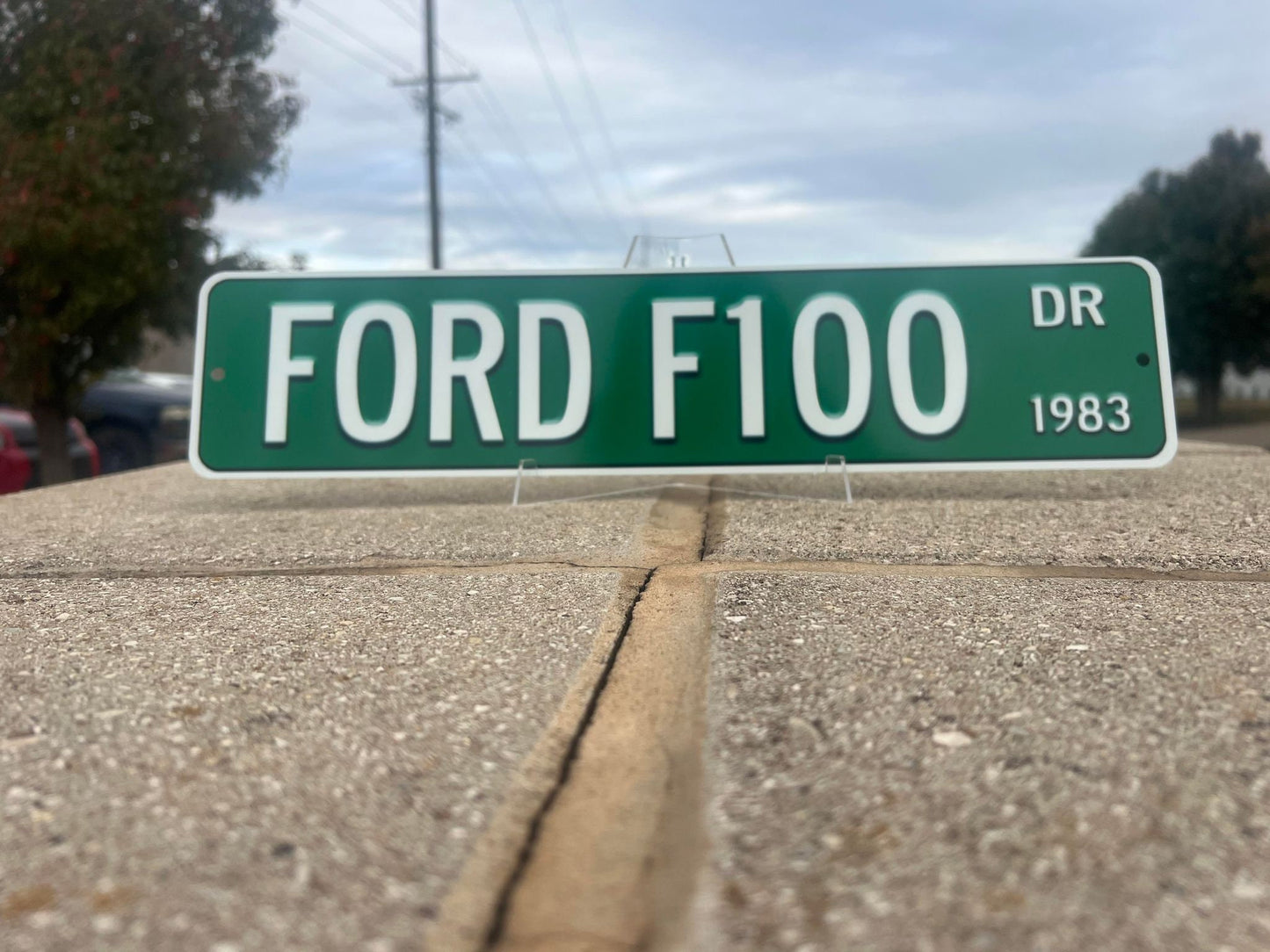 Custom Ford f100 Trucks Street Sign - Choose Your Year & Postal Abbreviation - 18x4 Inches - Perfect for Chevy Man Cave Garage