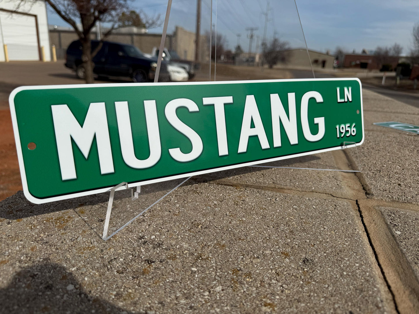 Custom Ford Mustang Street Sign - Choose Your Year & Postal Abbreviation - 18x4 Inches - Perfect for Chevy Man Cave Garage