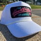 Vintage PINK HEARTBREAKER of America Rope Snapback Trucker Mesh Hat with Chevy inspired patch Classic Truck Apparel for Men and Women