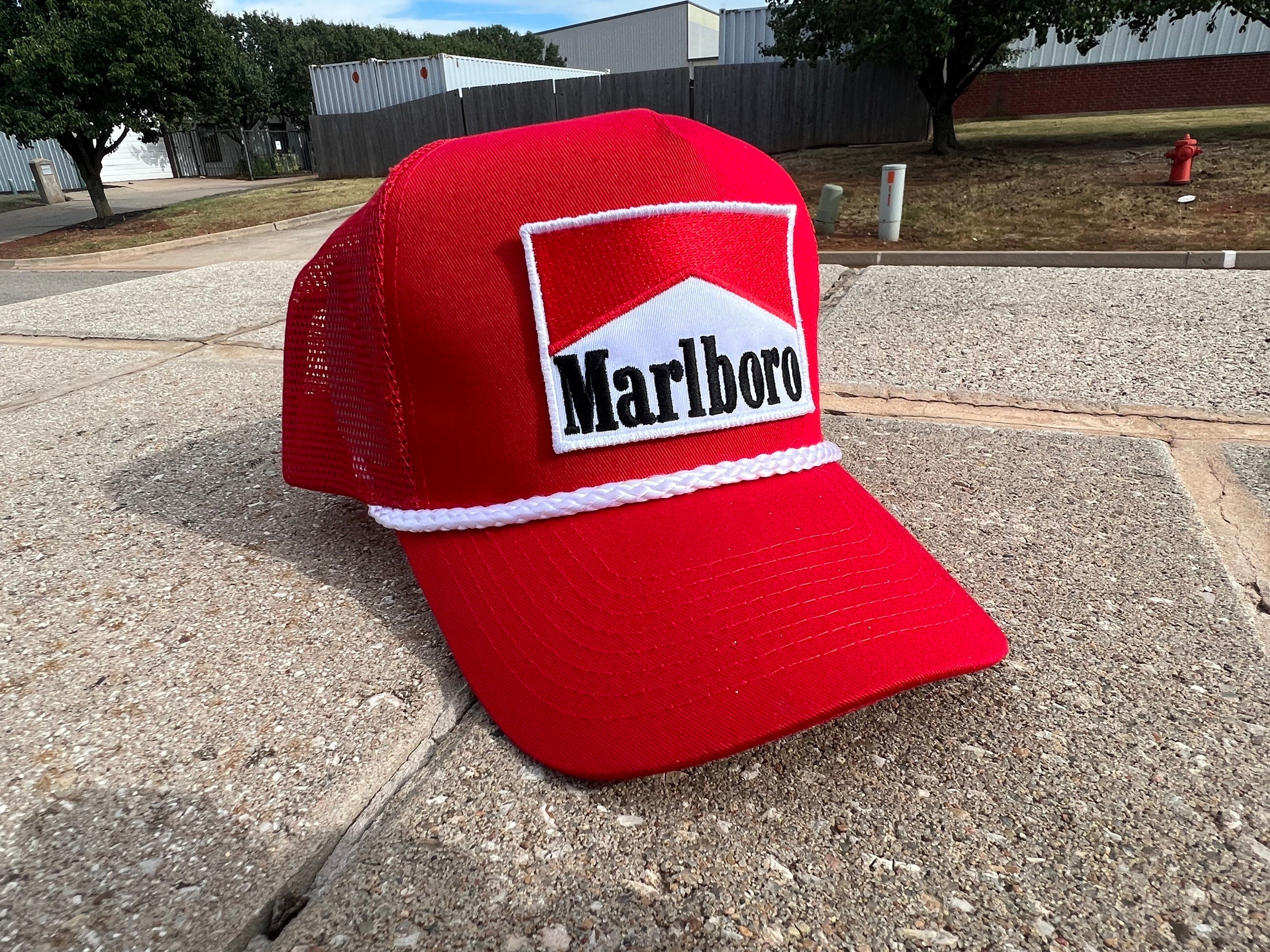 Products Vintage Marlboro cigarette patch TRUCK ROPE snap back